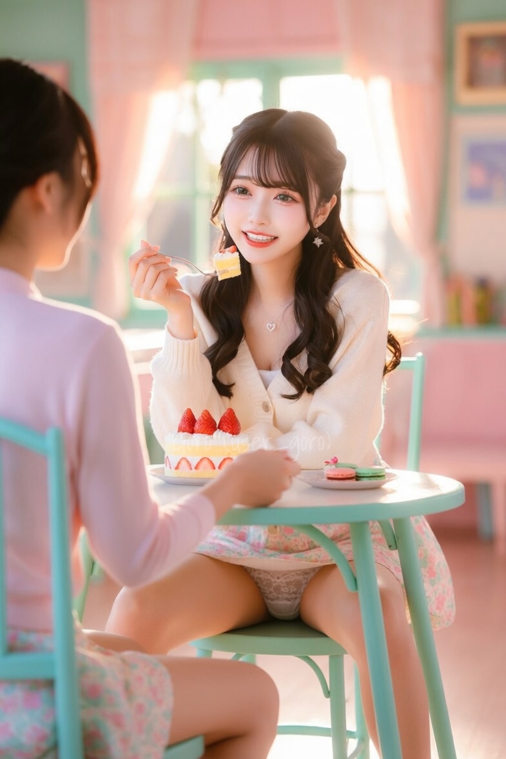 パステルカフェのテーブルの下1