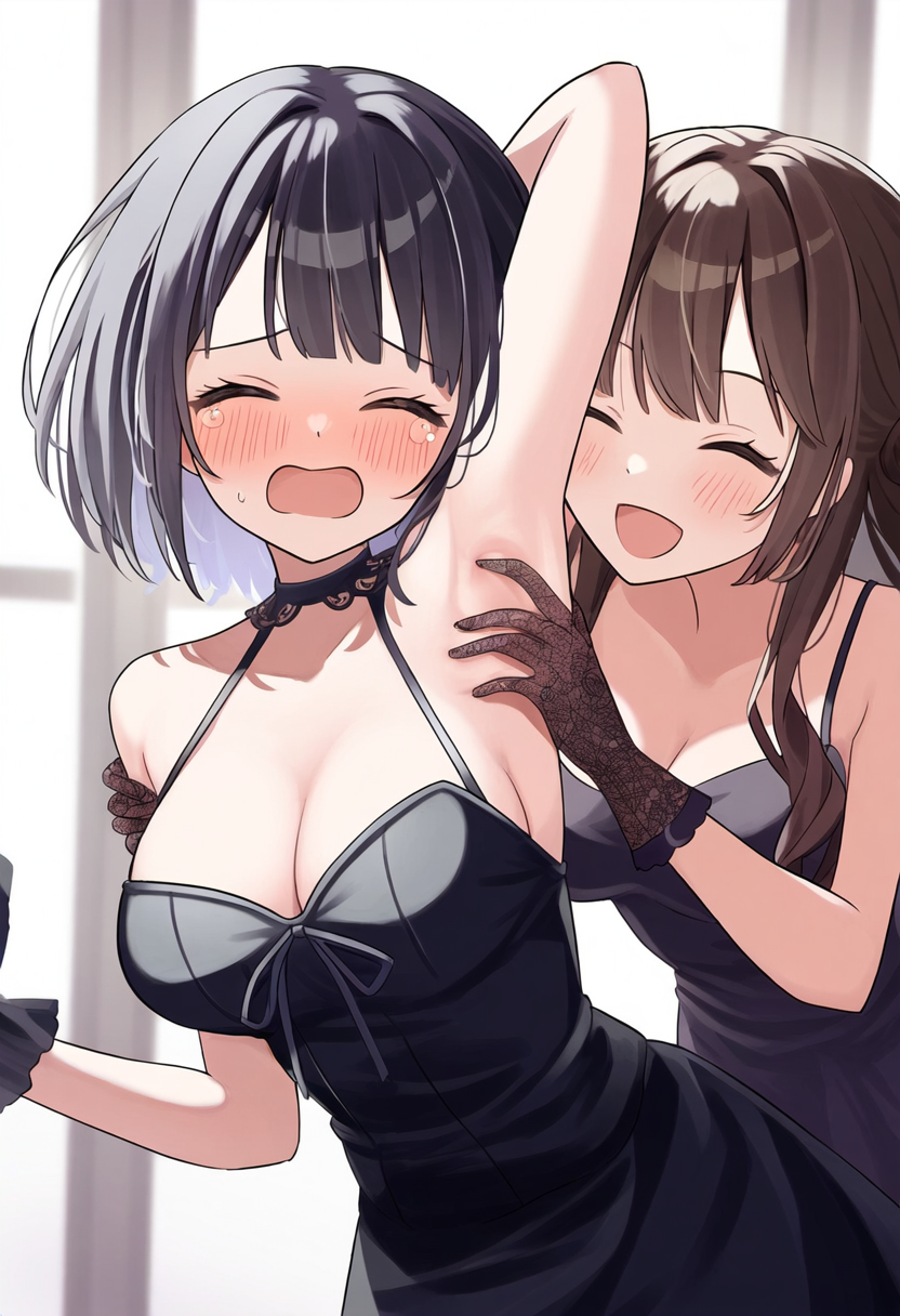 「この手袋どう？素手でくすぐるよりくすぐったいでしょ♪」「やぁ、止めて～」