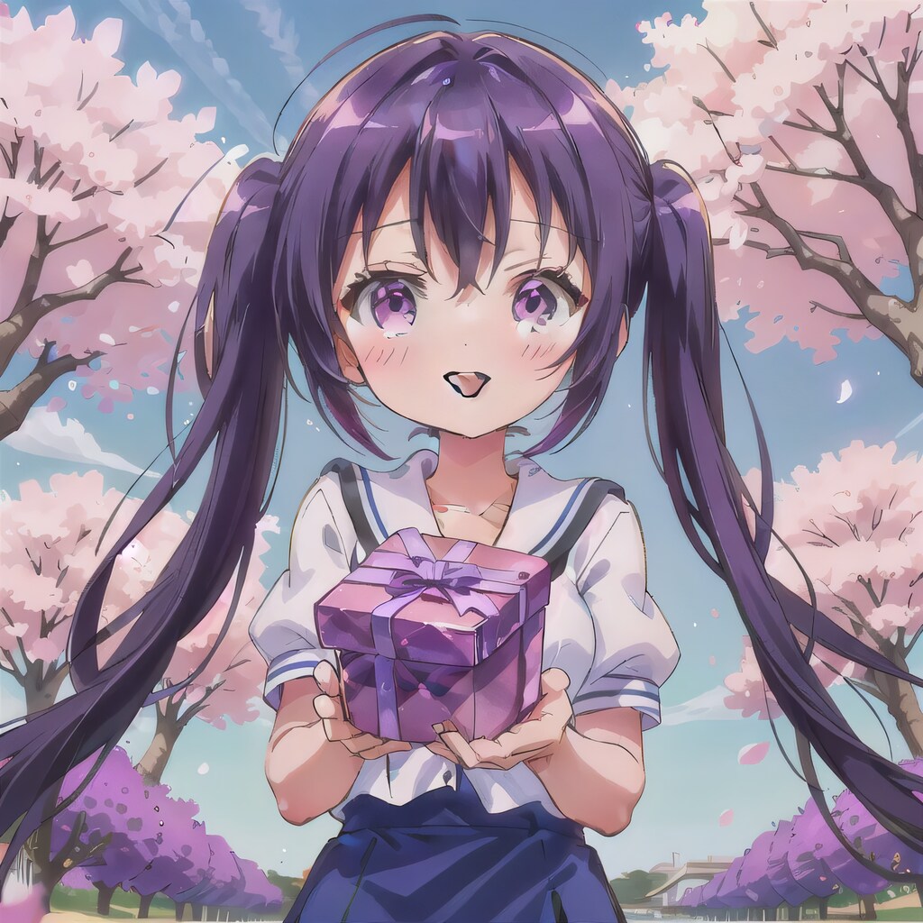 紫髪ツインテでセーラー服の少女２