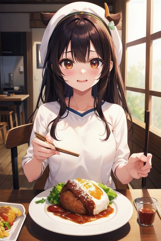 とんかつ定食をたべる(ちちぷい)