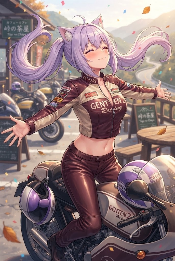 思いっきり深呼吸するライダースーツのシス | の人気AIイラスト・グラビア