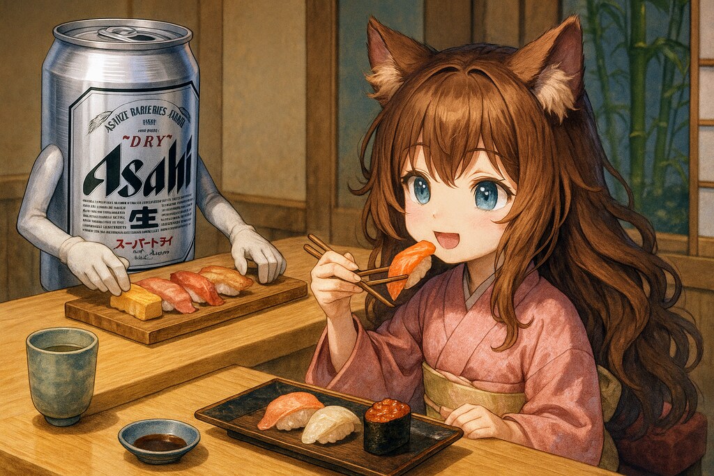 高級寿司屋に来た小さな女の子