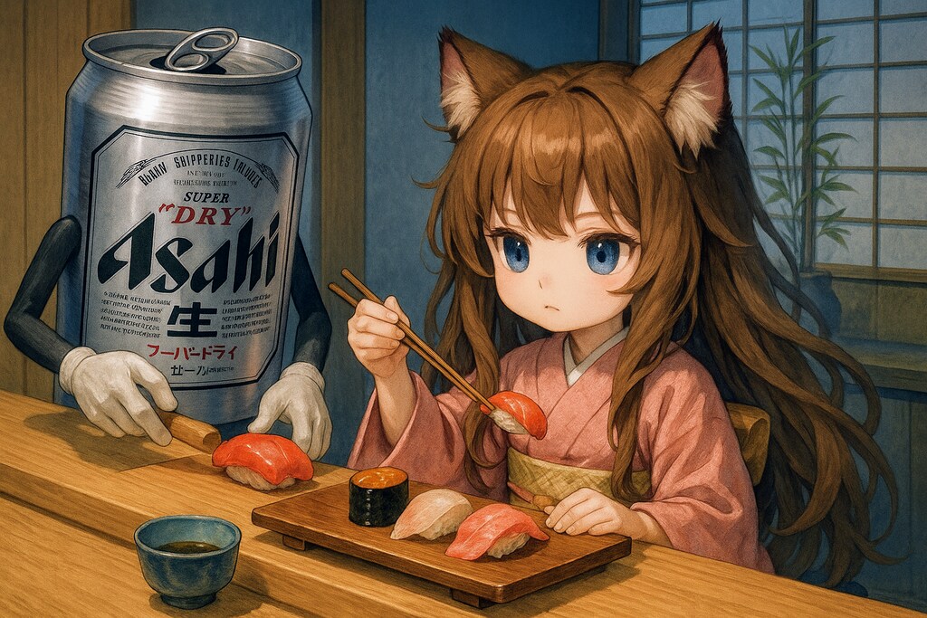 高級寿司屋に来た小さな女の子