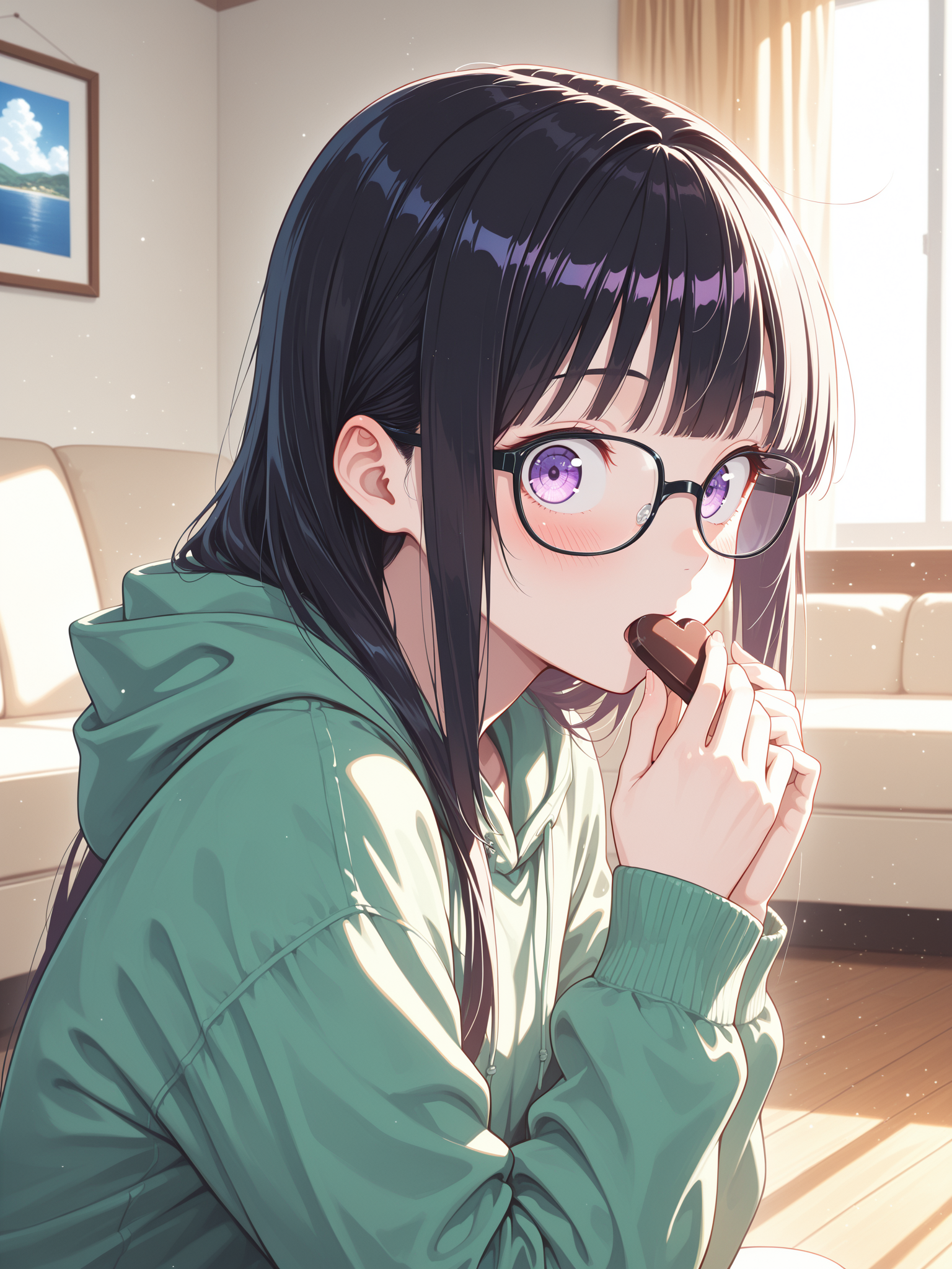 チョコ食べてるのバレた！