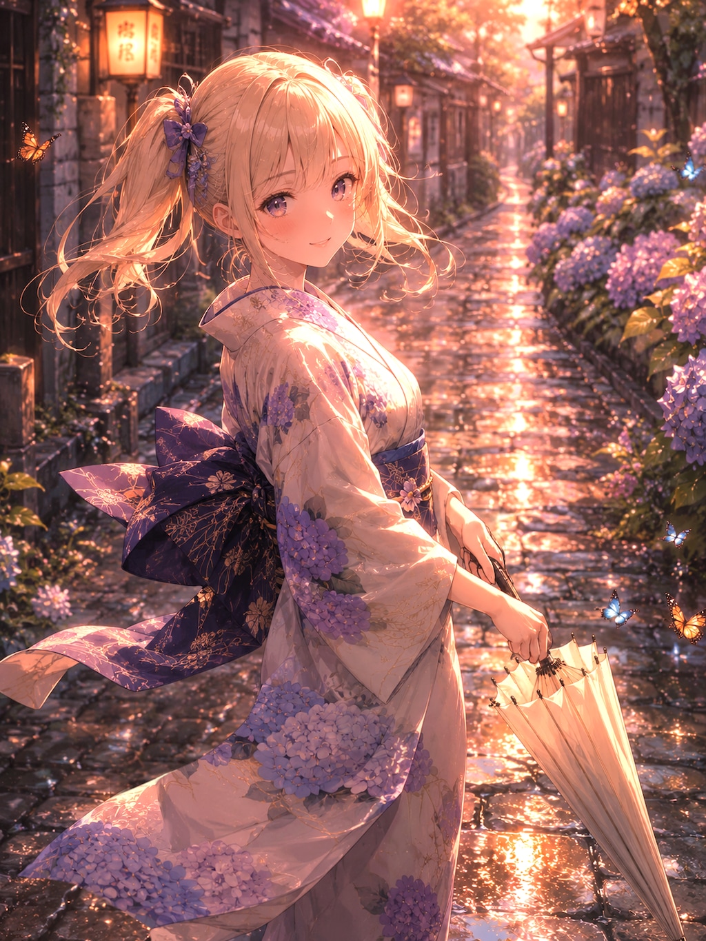 🩵雨上がりの紫陽花💜