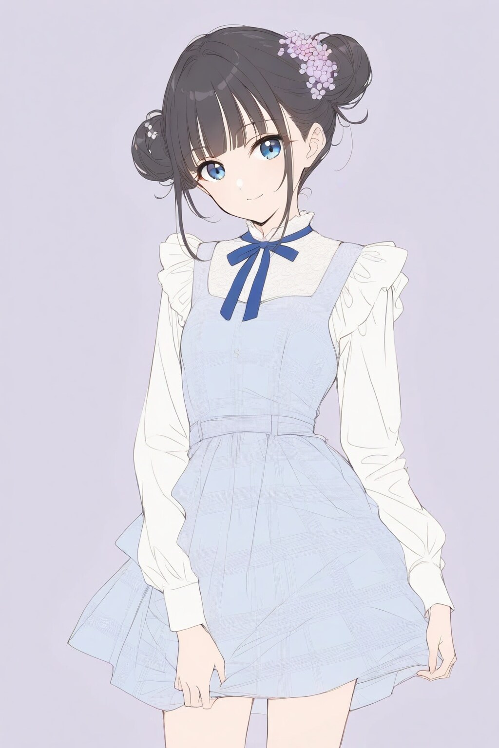 緊張するとスカートのすそをつかんじゃうおだんごちゃん🍡✨ | の人気AIイラスト・グラビア