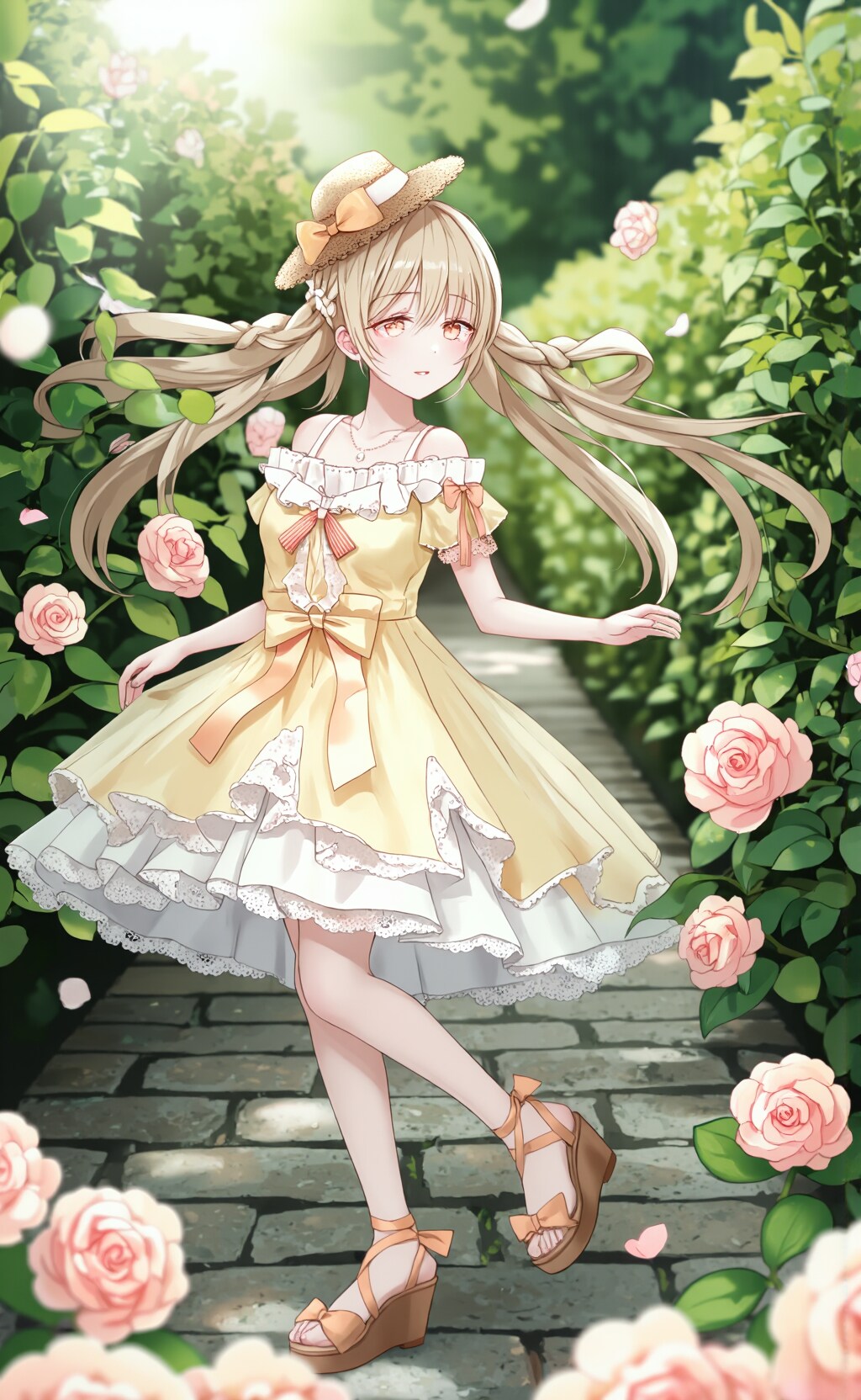 薔薇迴廊に金糸