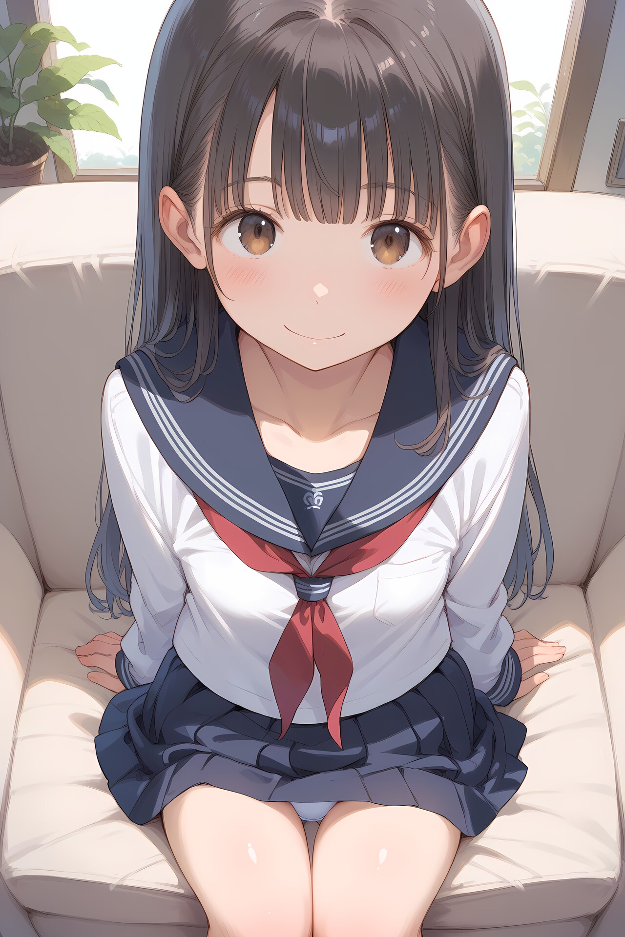 座りチラ
