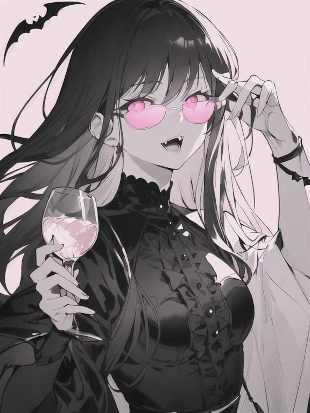 ヴァンパイア(モノクロ一部カラーの練習)