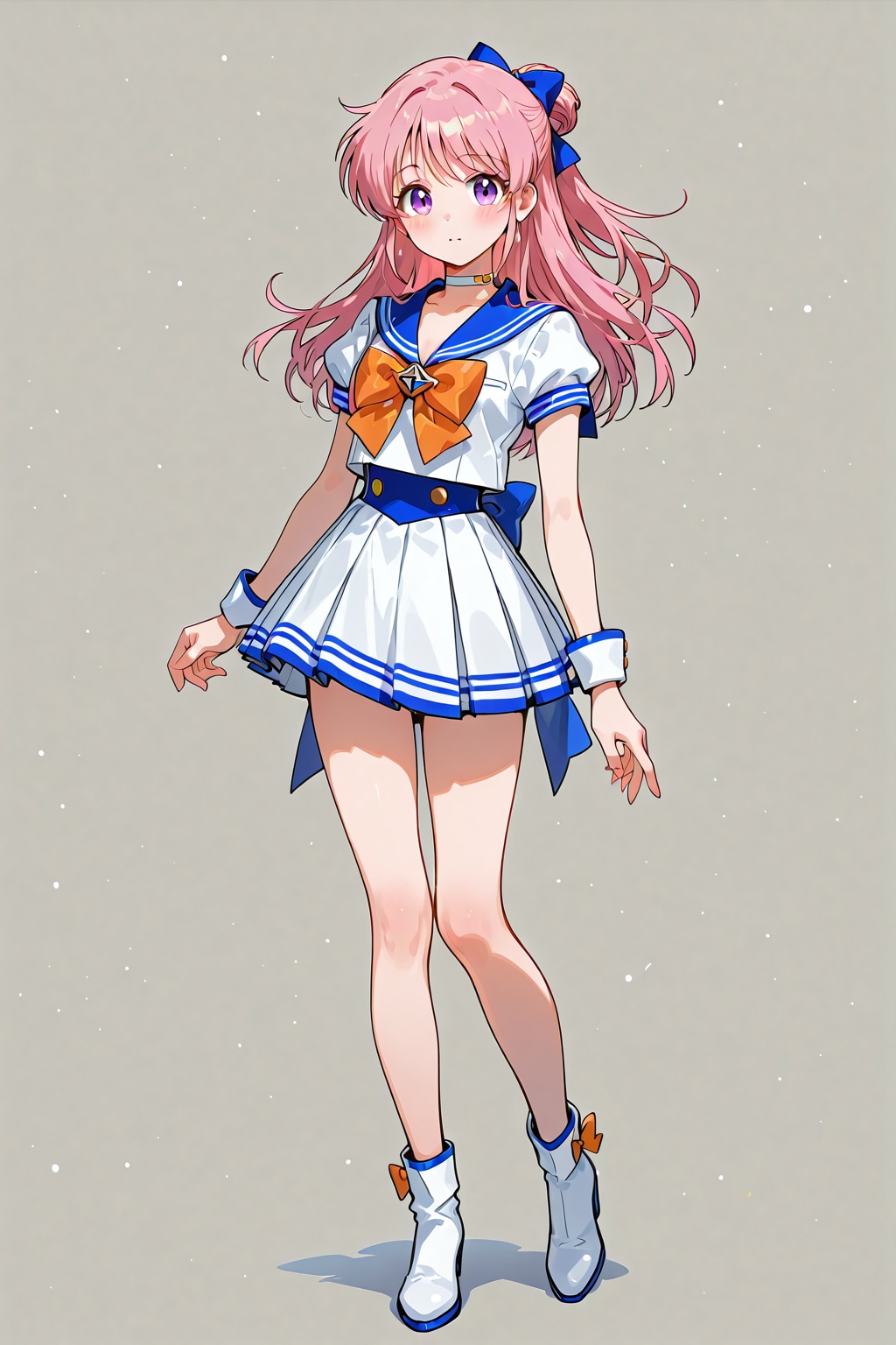 「セーラー服姿の美人女学生」の全身写真