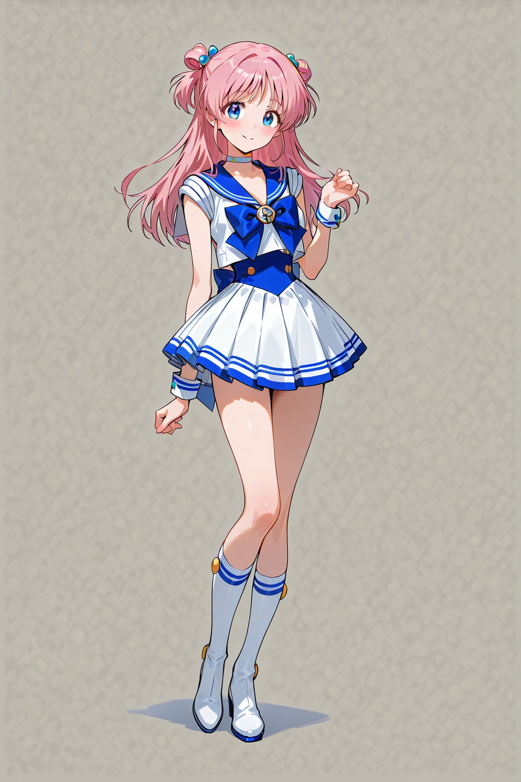 「セーラー服姿の美人女学生」の全身写真