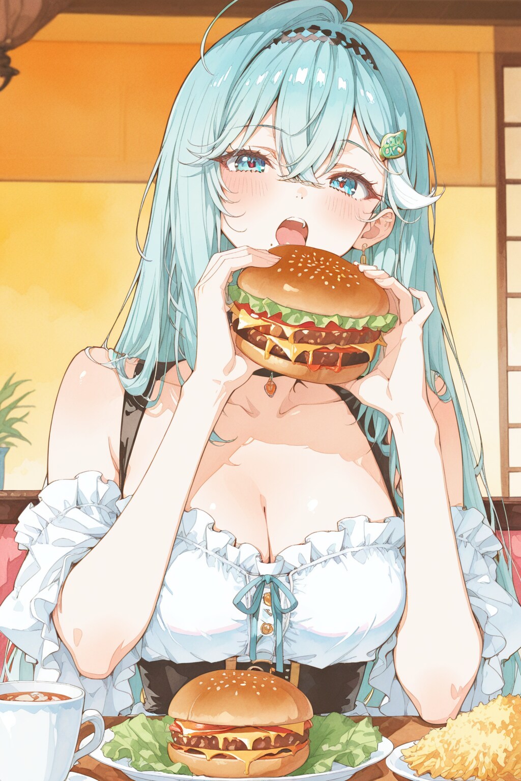 大きく口を開けて。