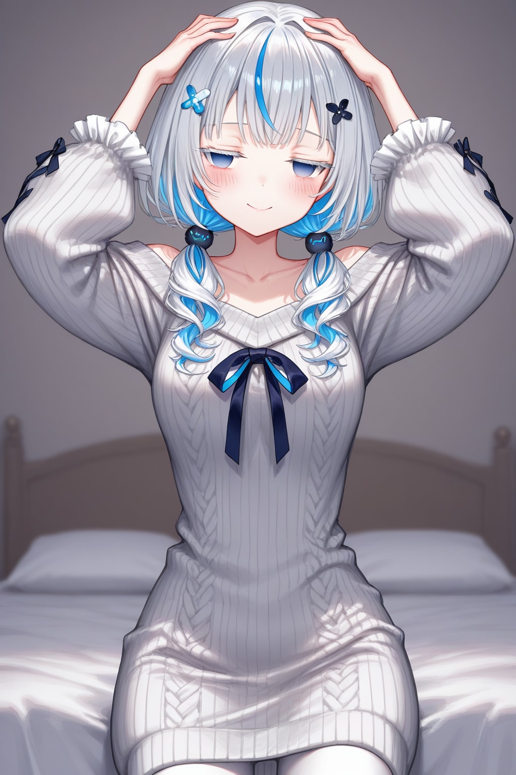 気に入った髪留めを見つけて短めのローツインテールにしてみるジト目っ娘ちゃん | の人気AIイラスト・グラビア