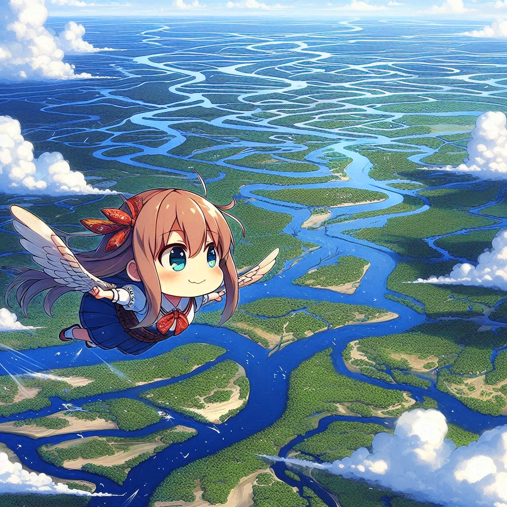 大湿地帯をゆくチビちゃん | の人気AIイラスト・グラビア