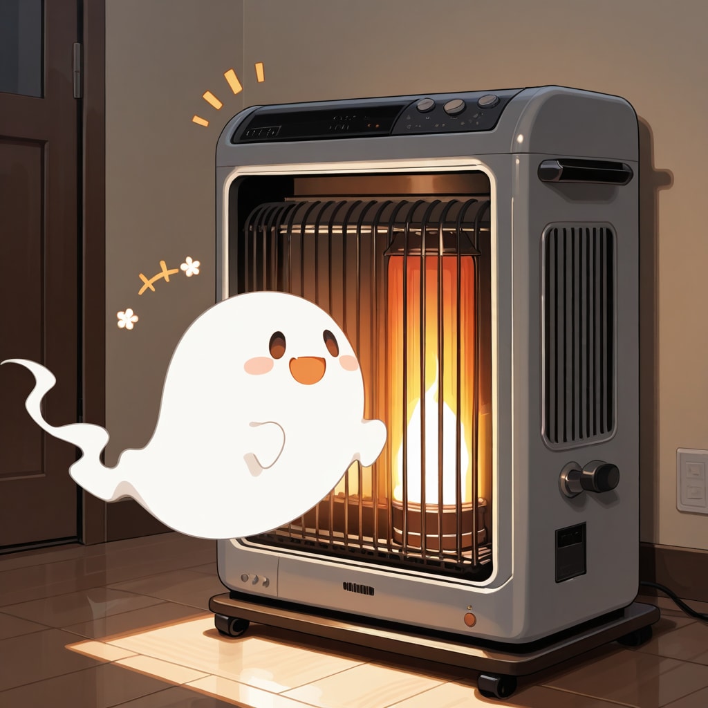 ストーブに御満悦なお化けさん | の人気AIイラスト・グラビア