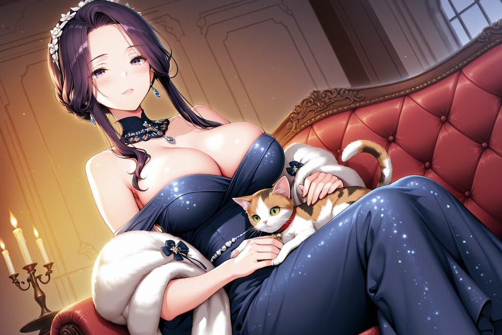 社交界に疲れて猫で癒やされる貴族の奥様