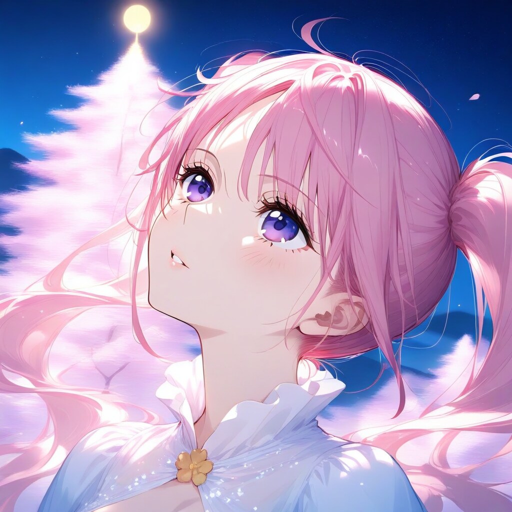 パステルカラーの夜桜(４)