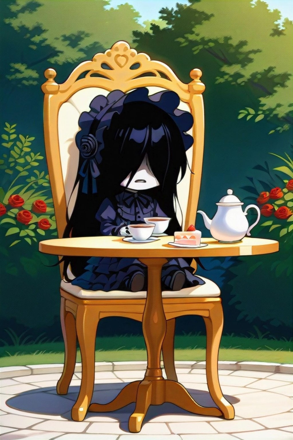 お茶会の黒髪ちゃん