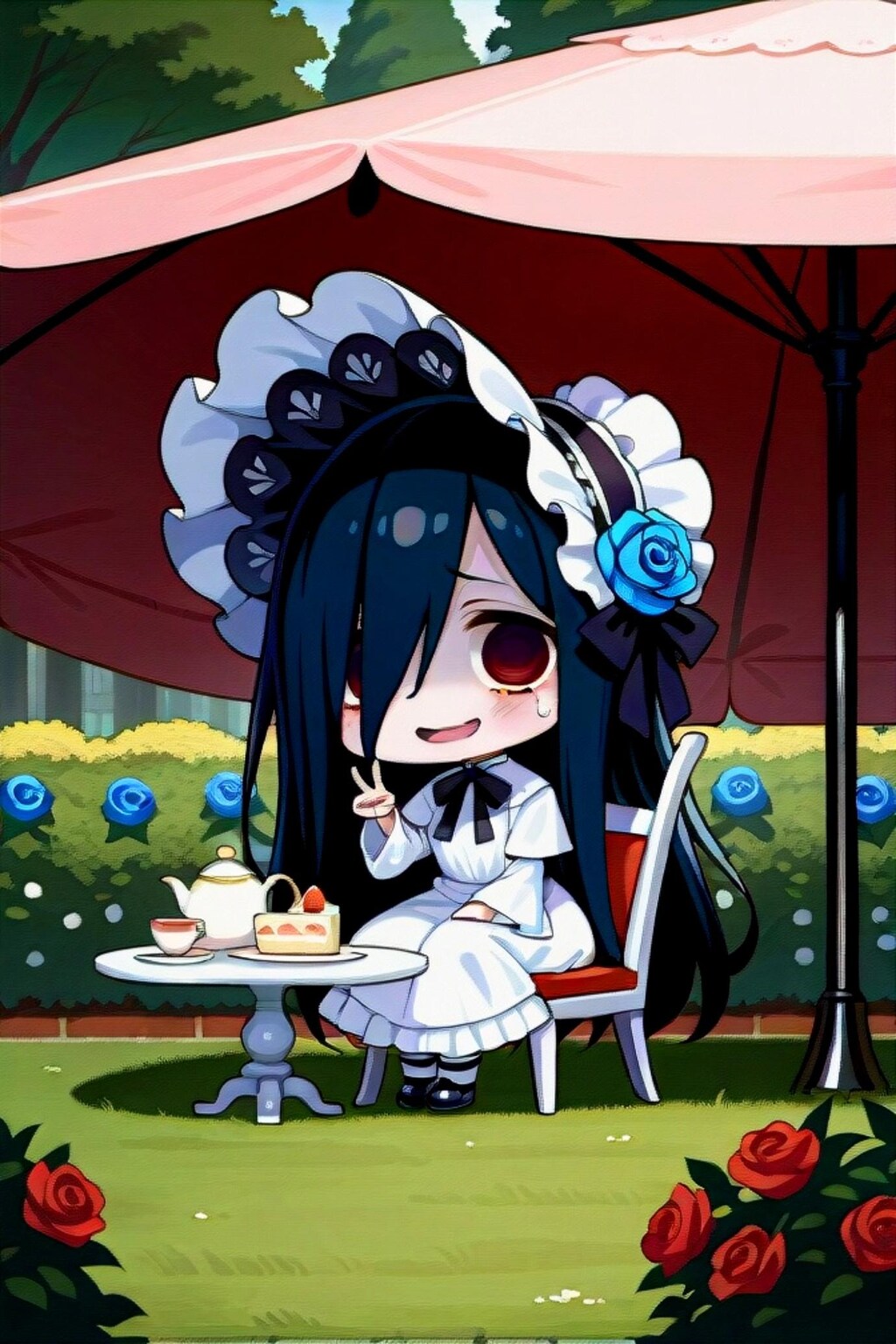 お茶会の黒髪ちゃん