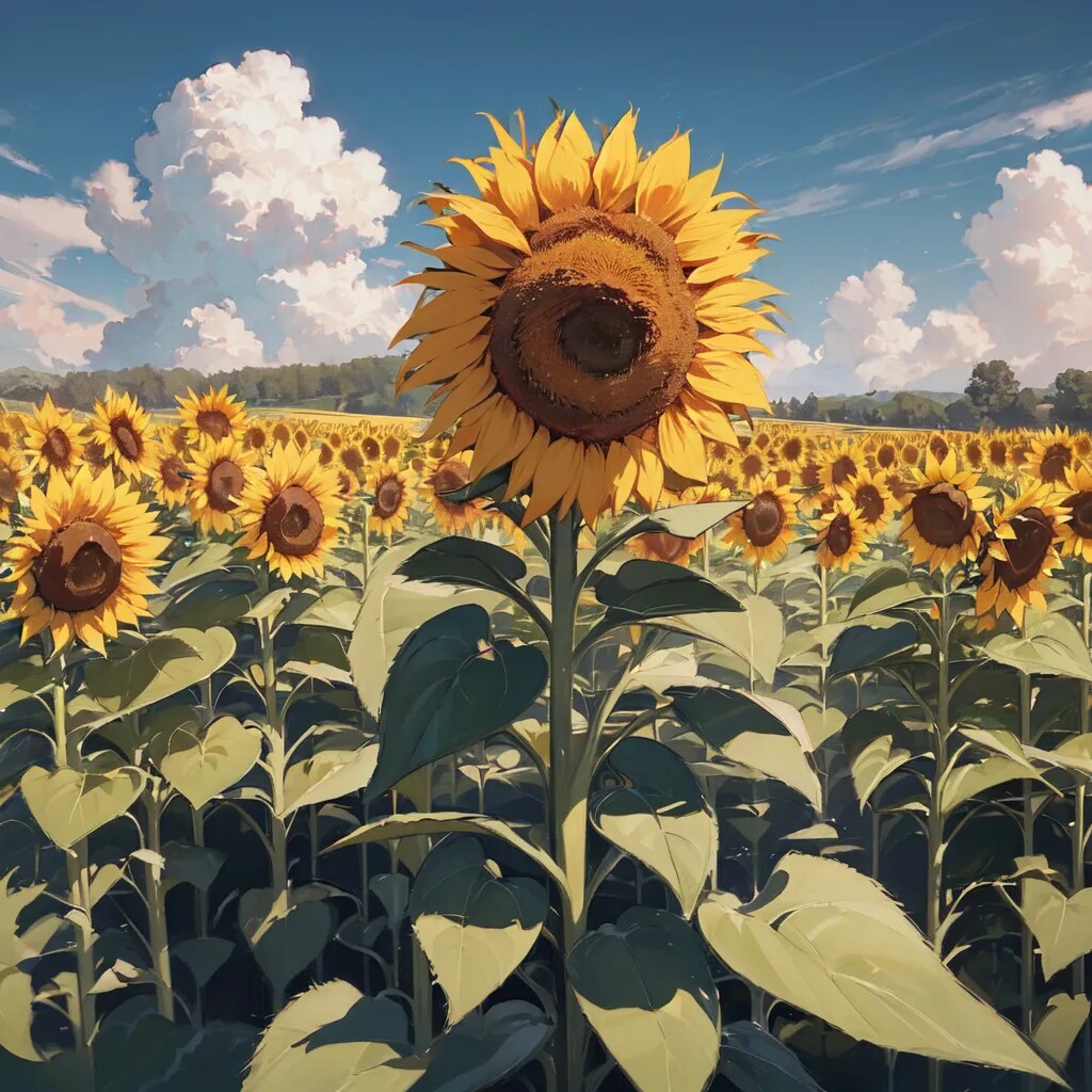 背の高いひまわり