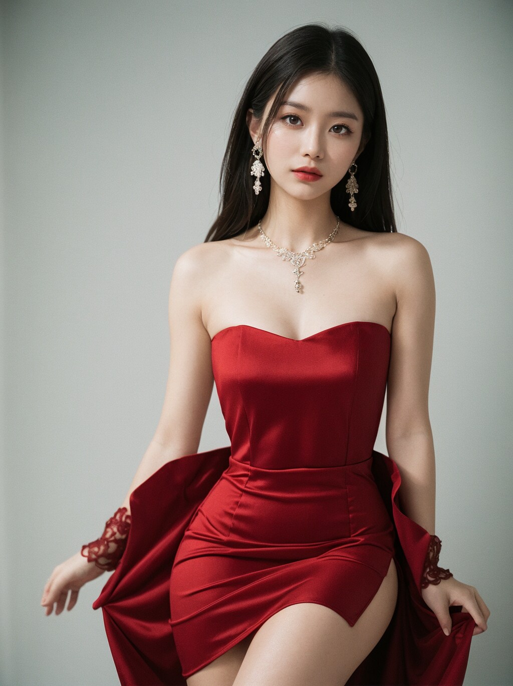 red dress