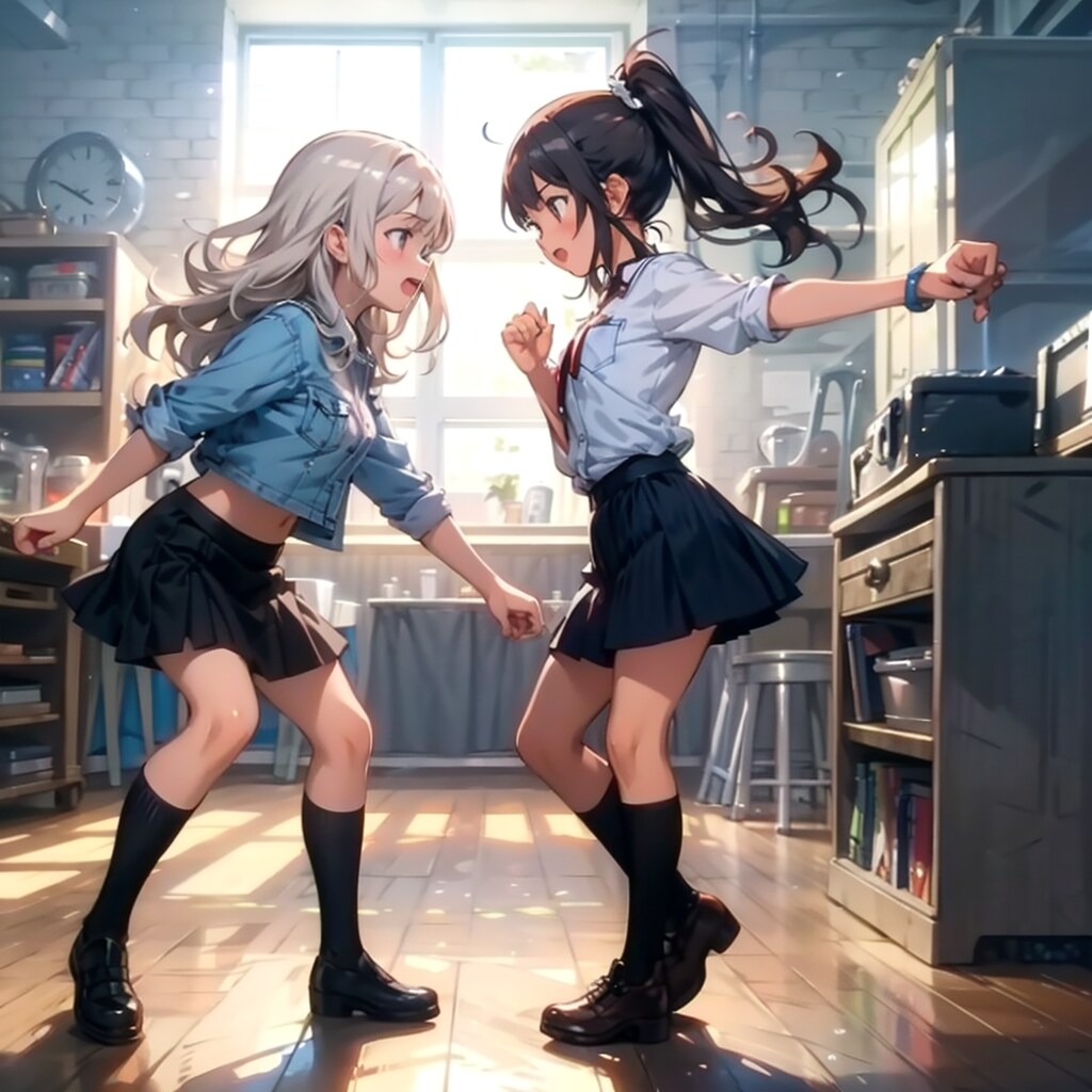 [文字入答え]☆☆☆で対決 | の人気AIイラスト・グラビア