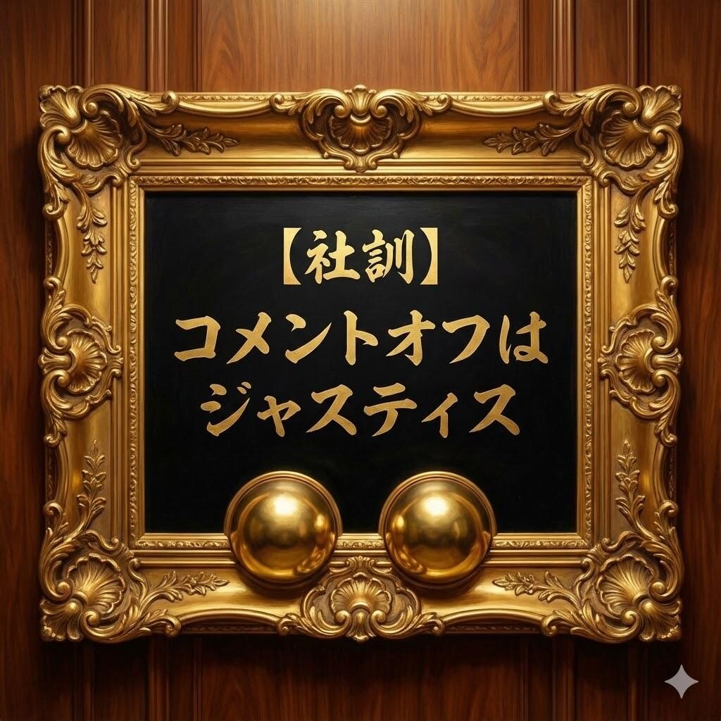 【社訓】コメントオフはジャスティス