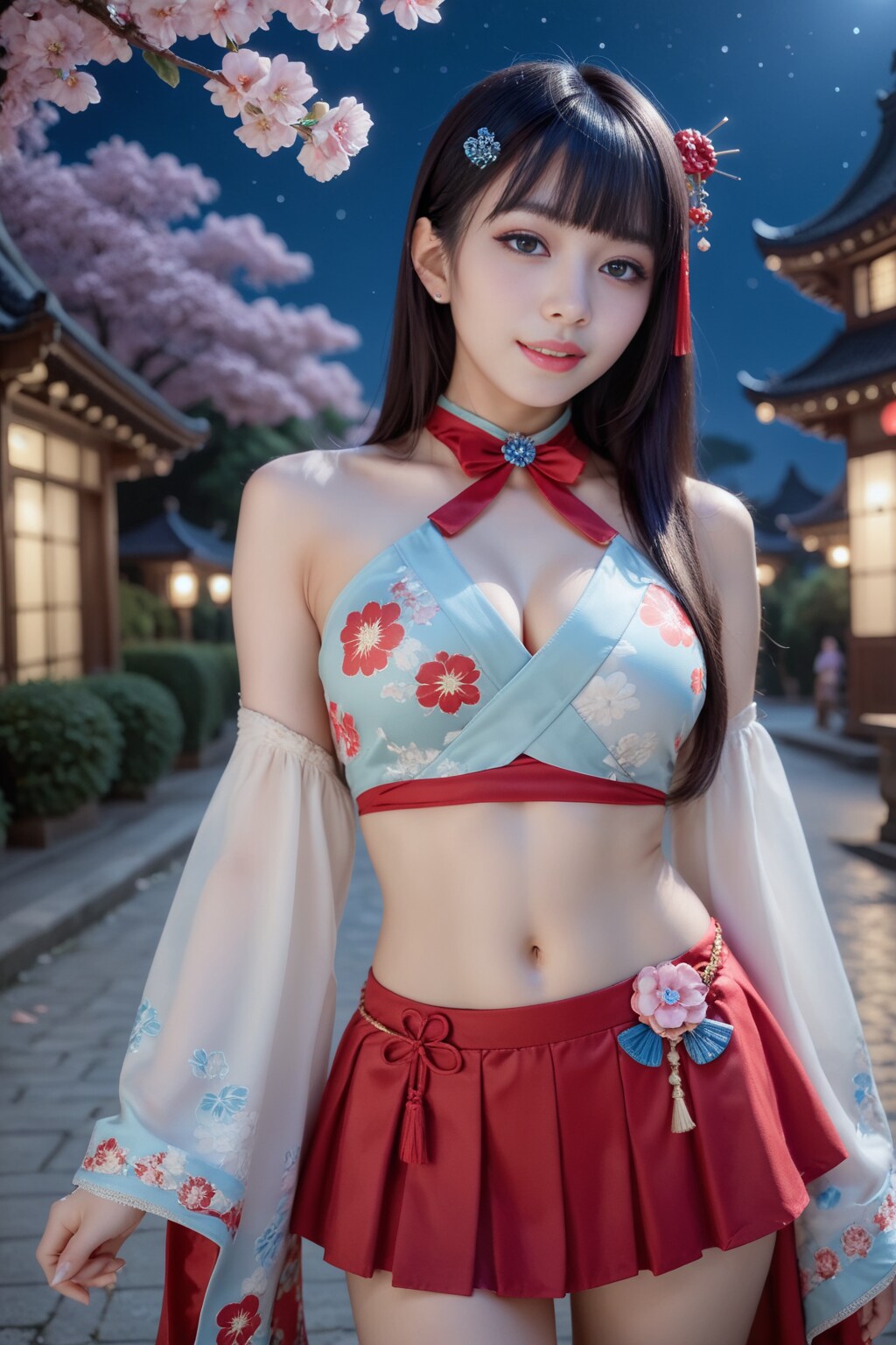 和風ドレスの美女