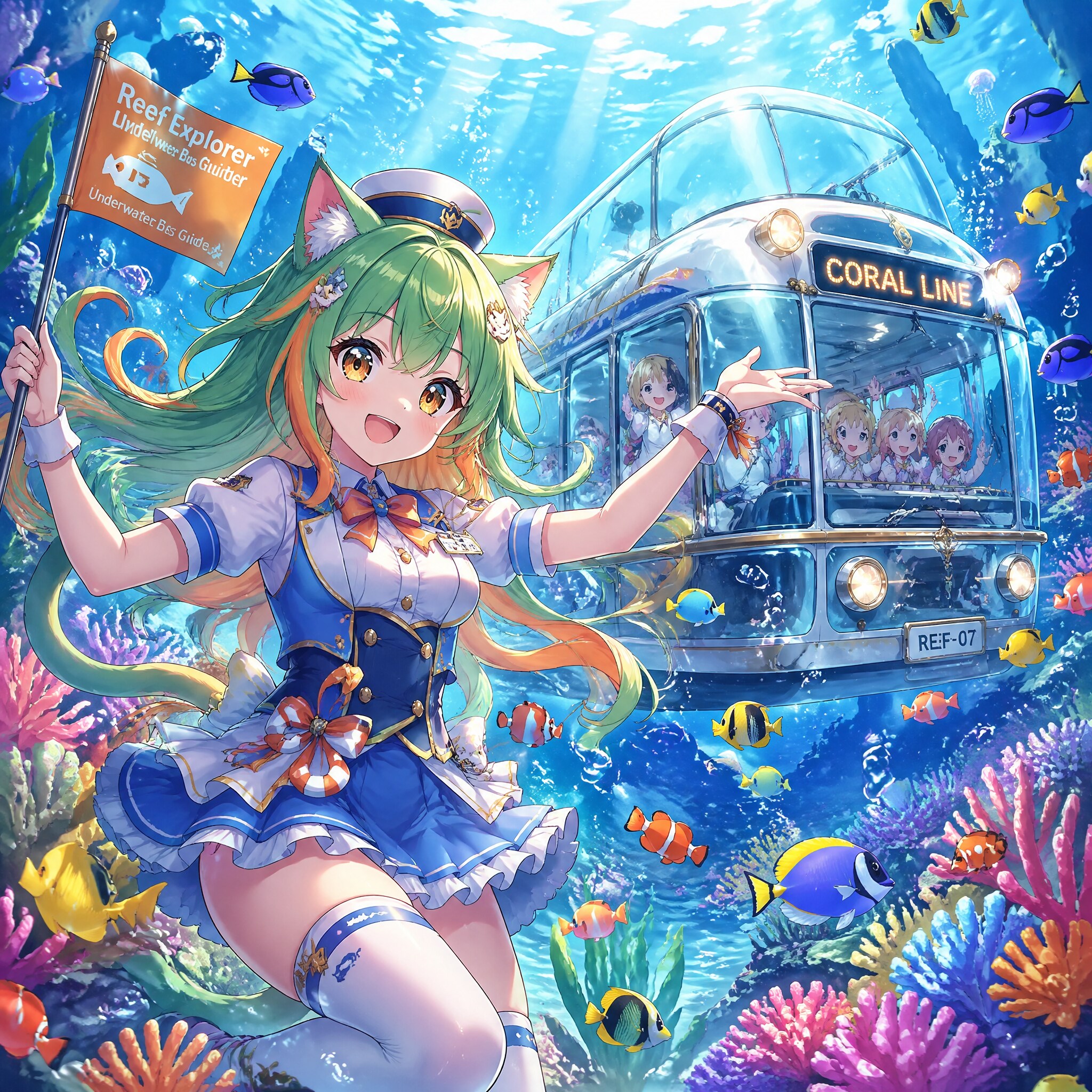海底バスツアーへようこそ（１）翠鈴 | の人気AIイラスト・グラビア