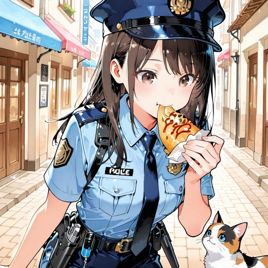 もぐもぐ婦警さん