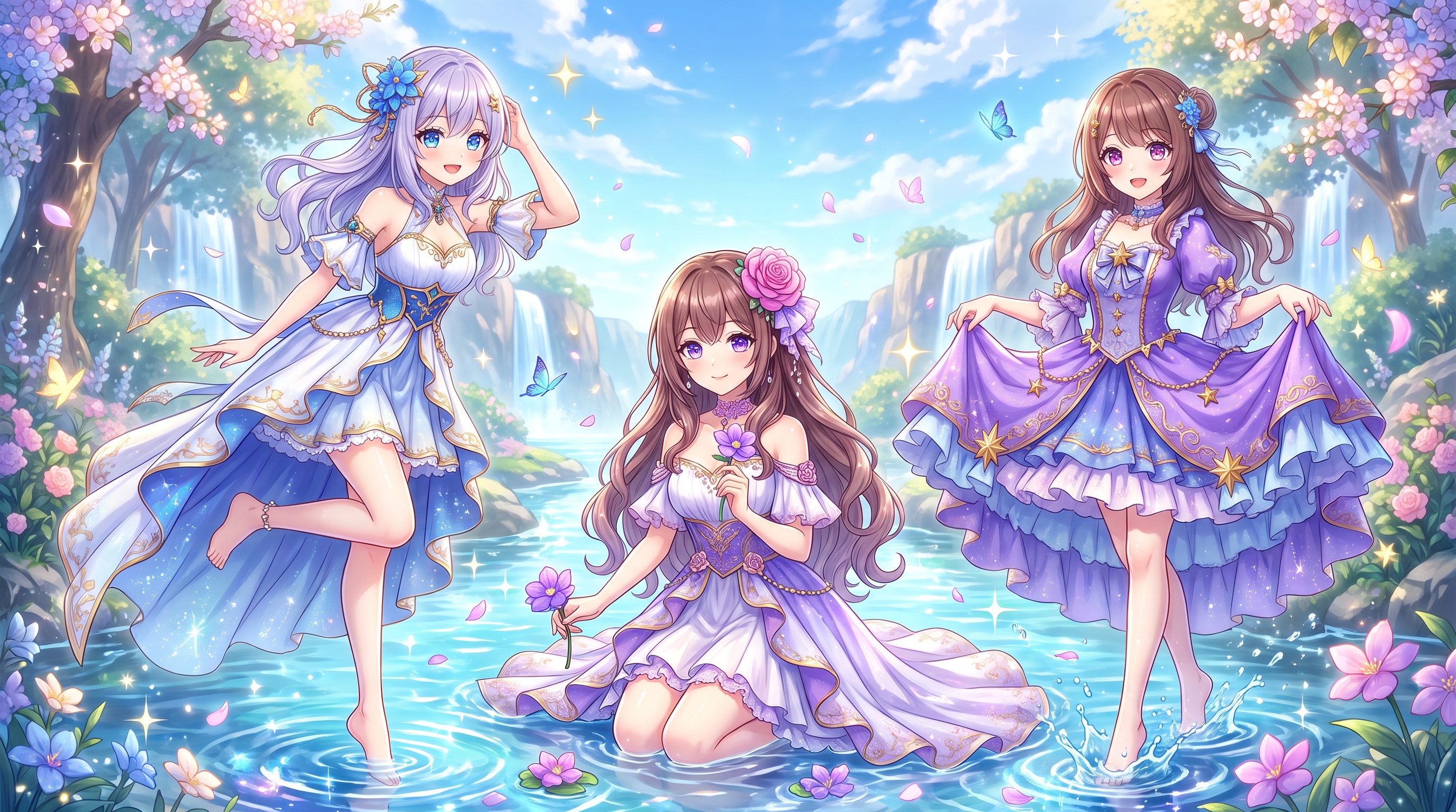瑠璃瀑布花宴譚 | の人気AIイラスト・グラビア