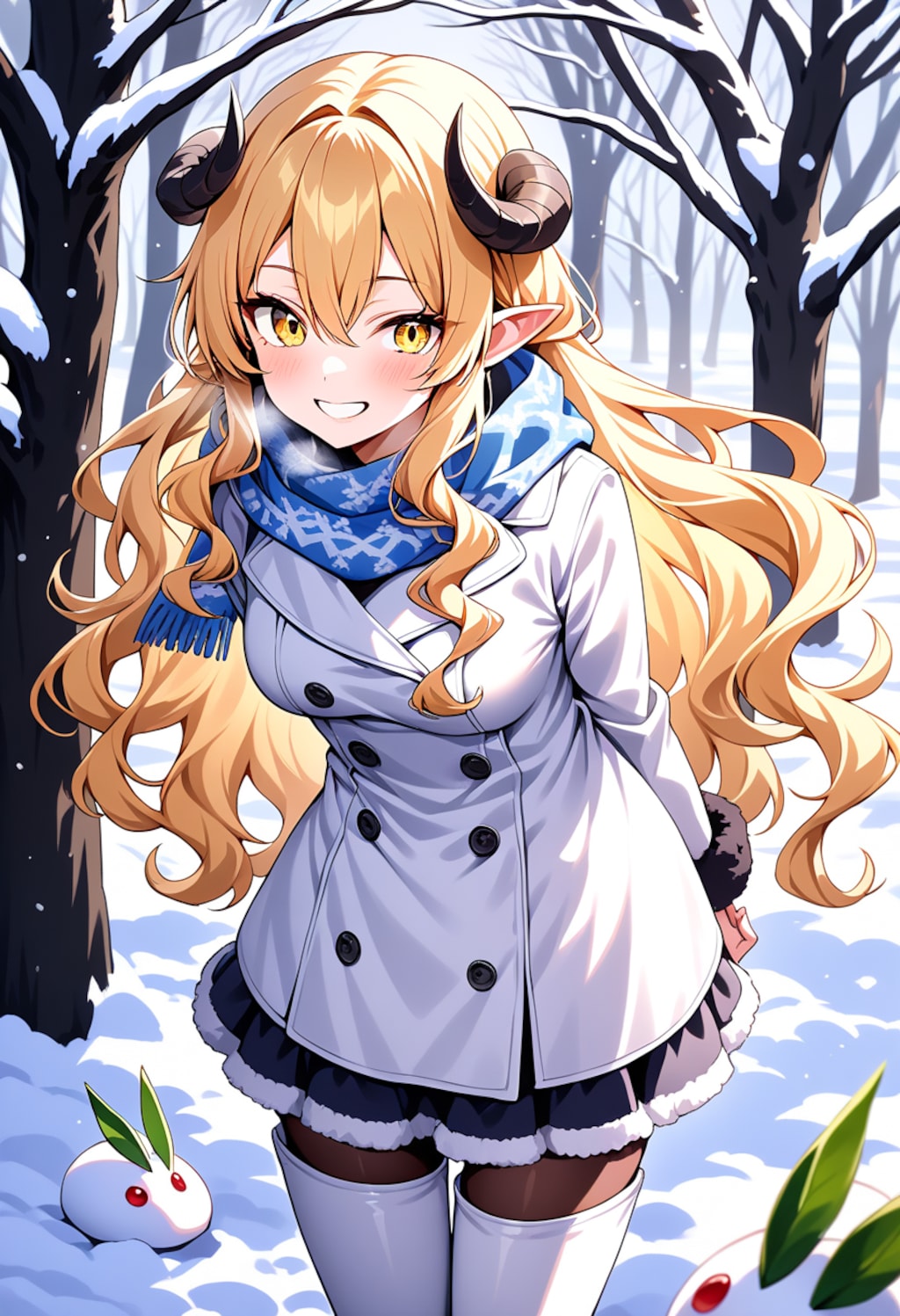 おおーなかなか積もったのう❄️🐇