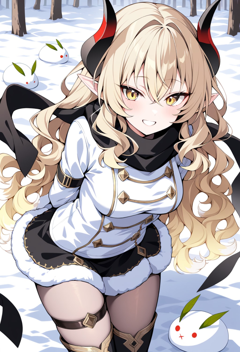 おおーなかなか積もったのう❄️🐇