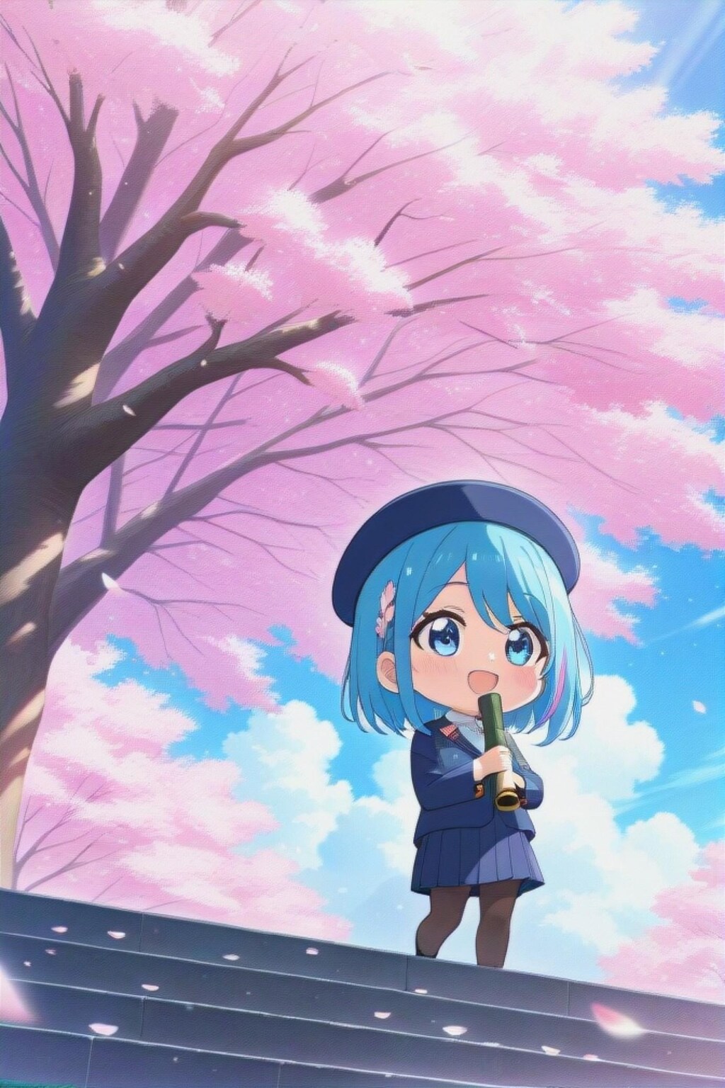 卒業式の青髪ちゃん