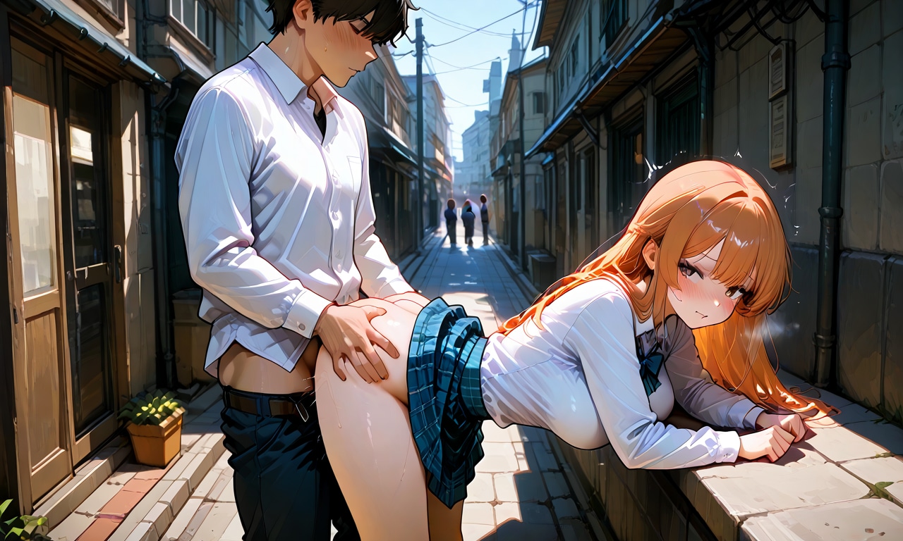 裏路地で