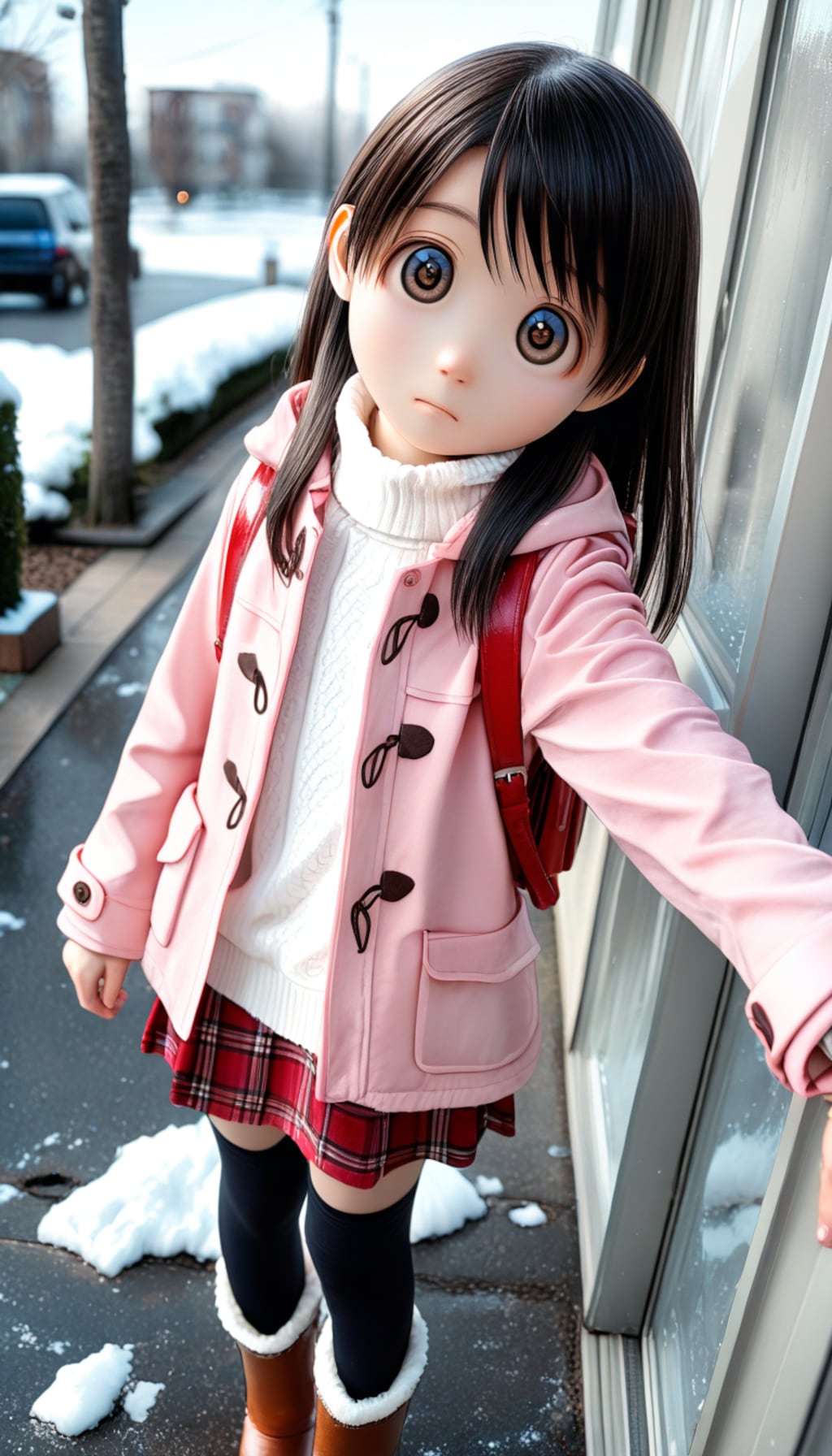 Ｅ那_001_冬の通学路