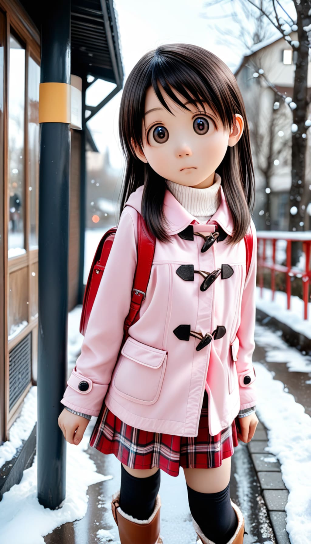 Ｅ那_001_冬の通学路