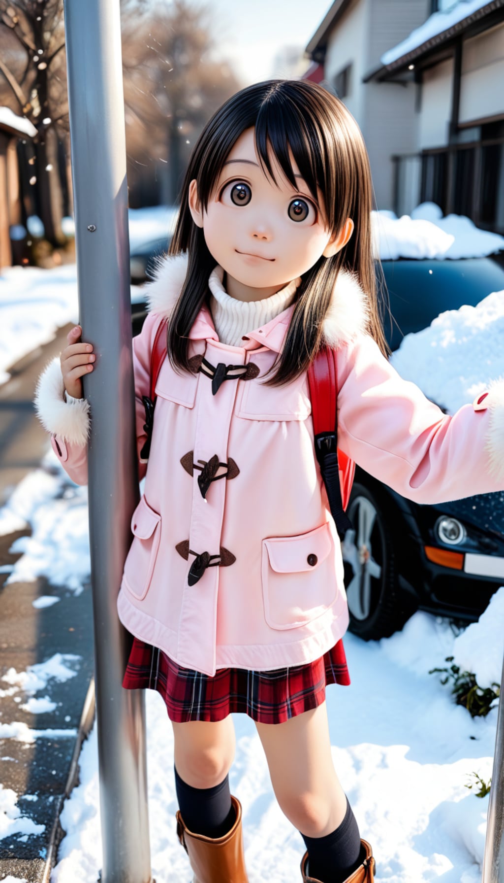 Ｅ那_001_冬の通学路