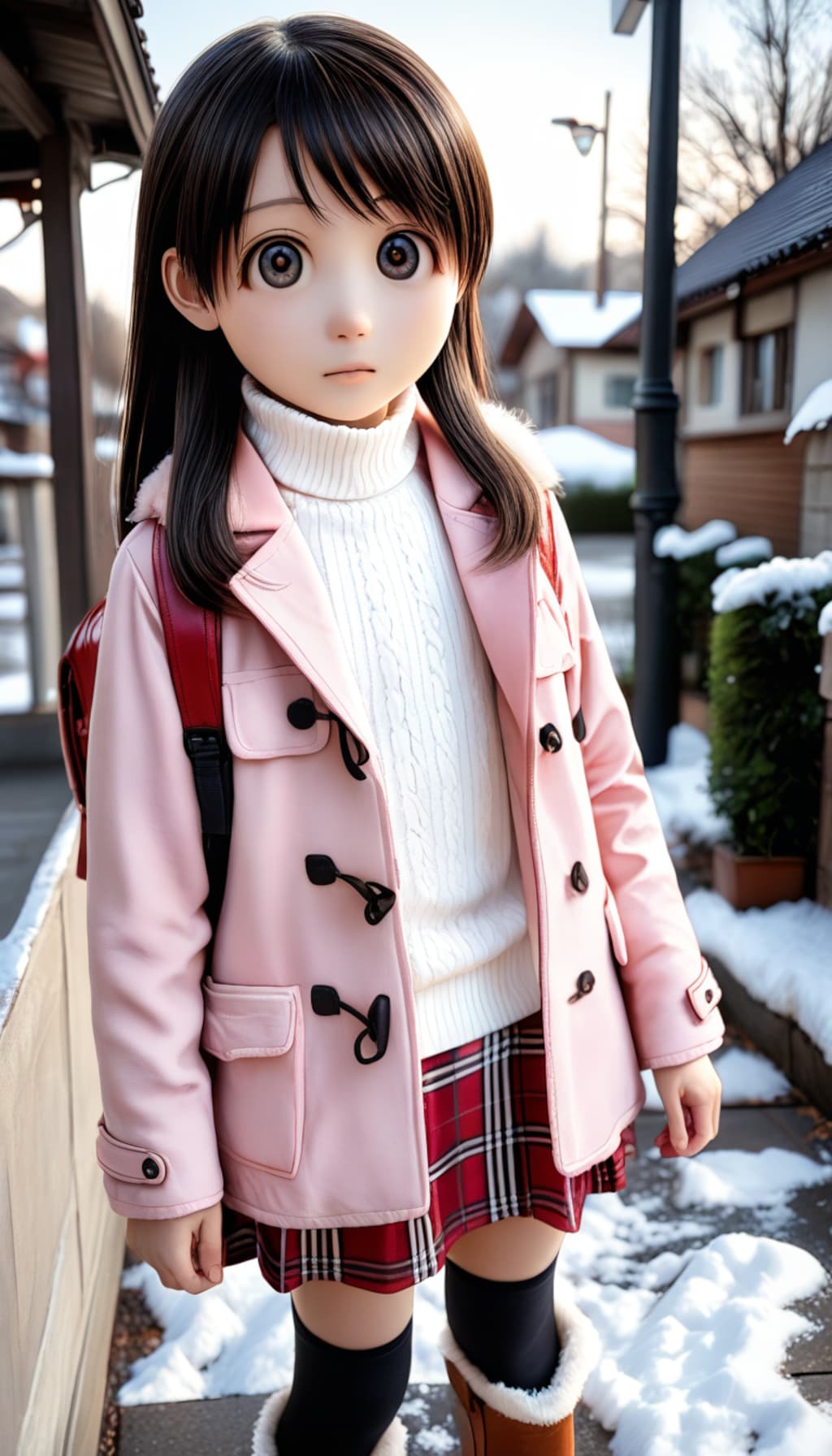 Ｅ那_001_冬の通学路