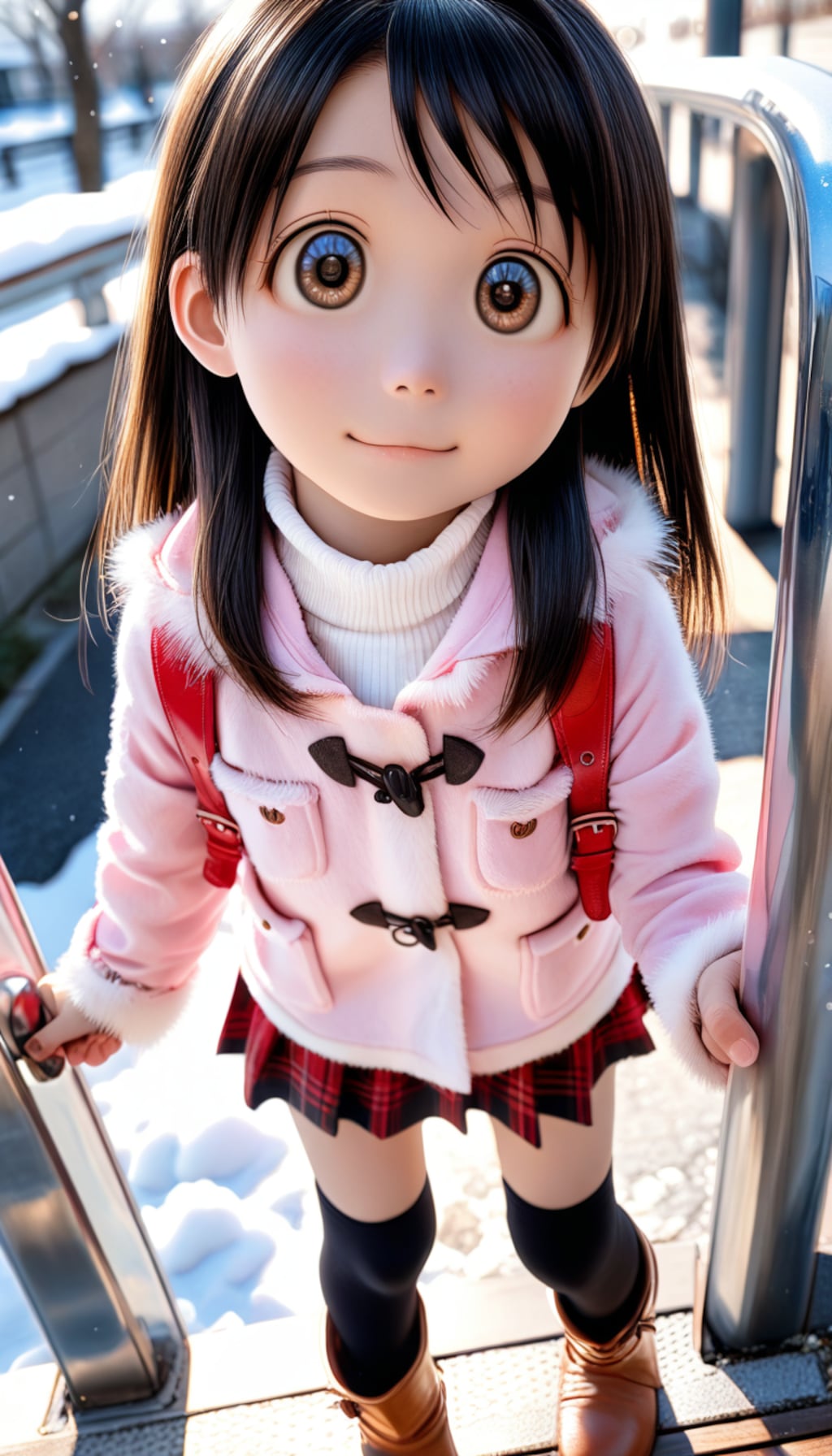 Ｅ那_001_冬の通学路