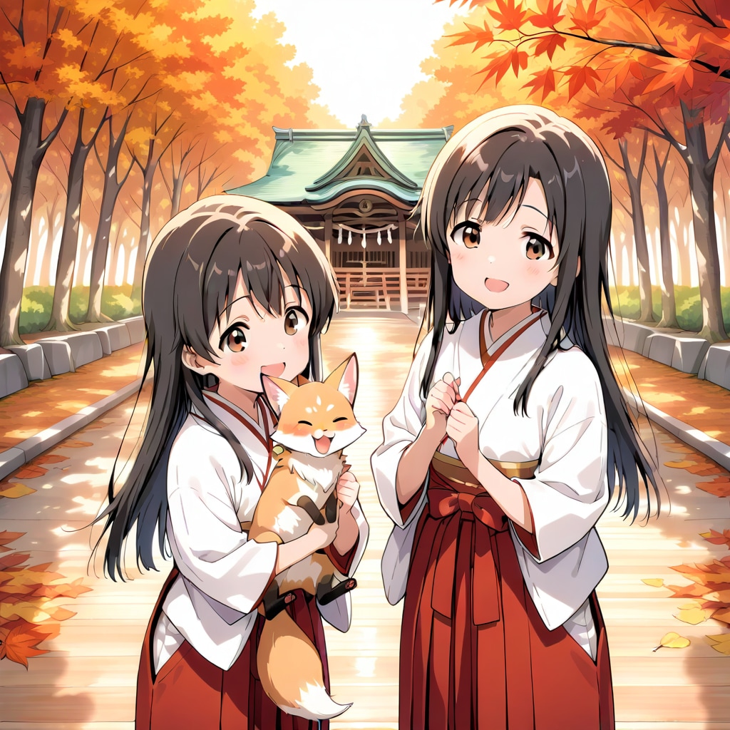 こぎつねとみこさん | の人気AIイラスト・グラビア