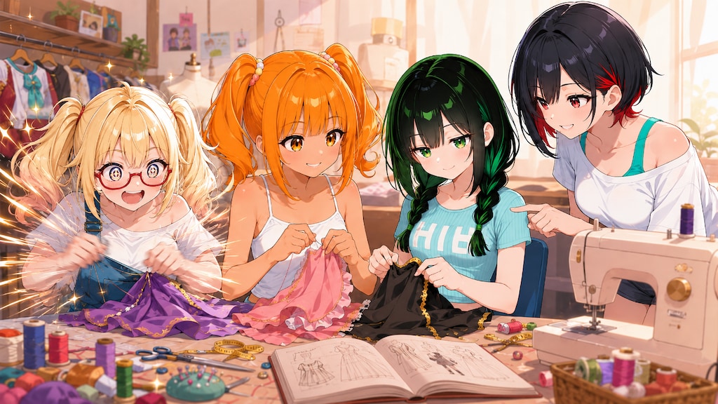 皆で衣装作り🧵