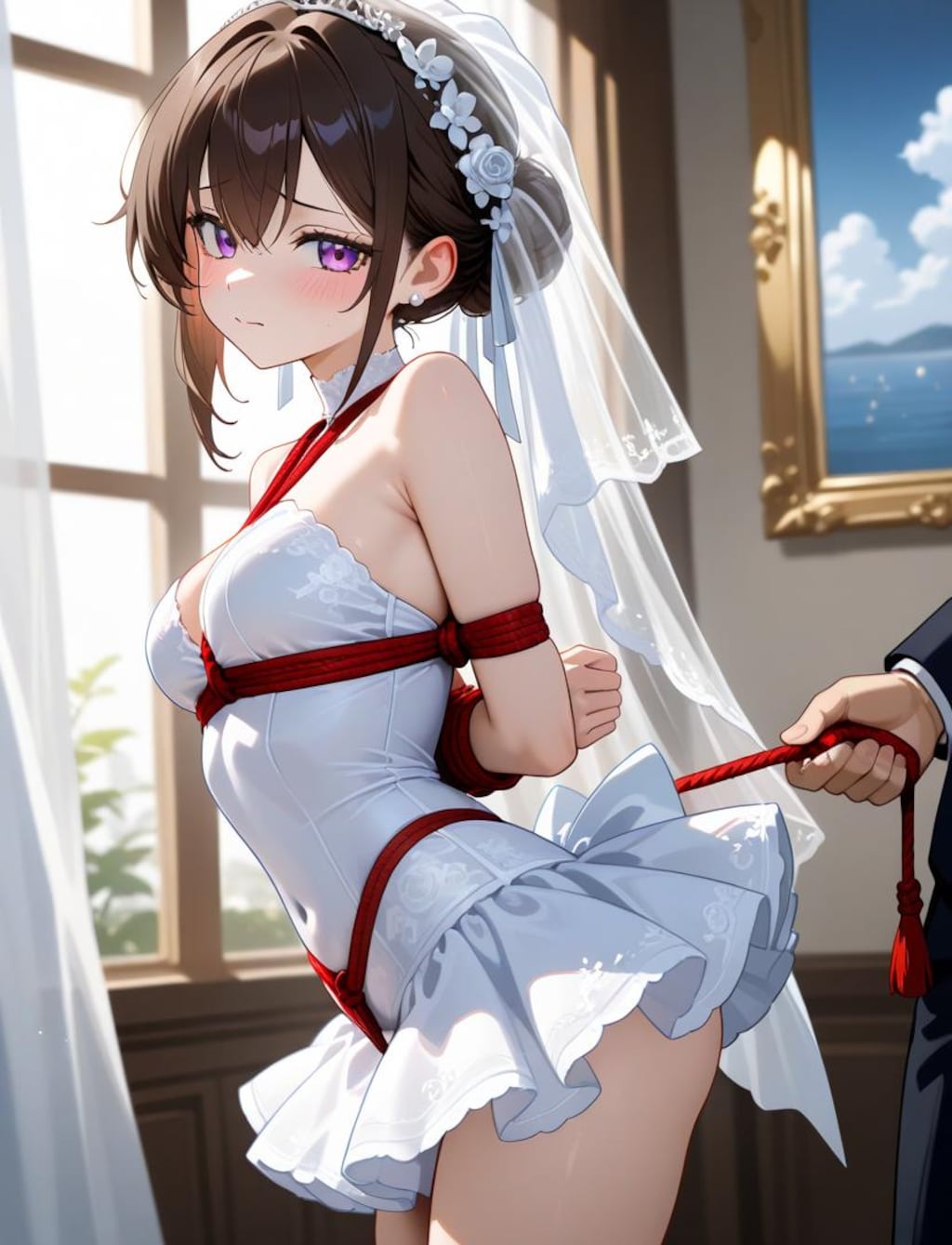 縛られ黒髪花嫁さん