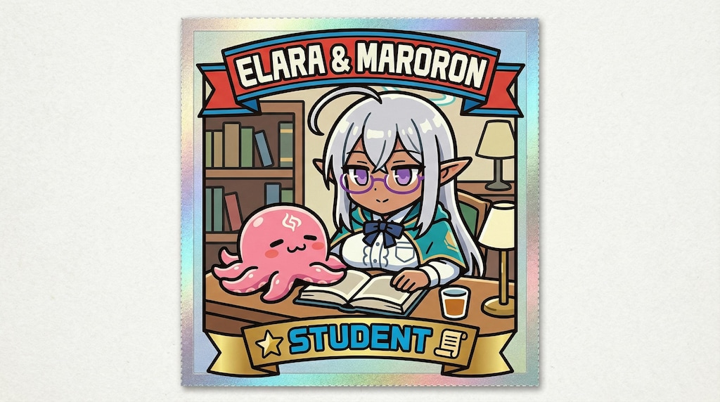 エララとマロロンのシール