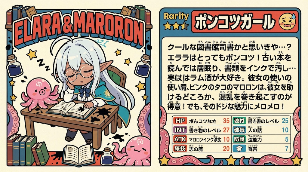 エララとマロロンのシール