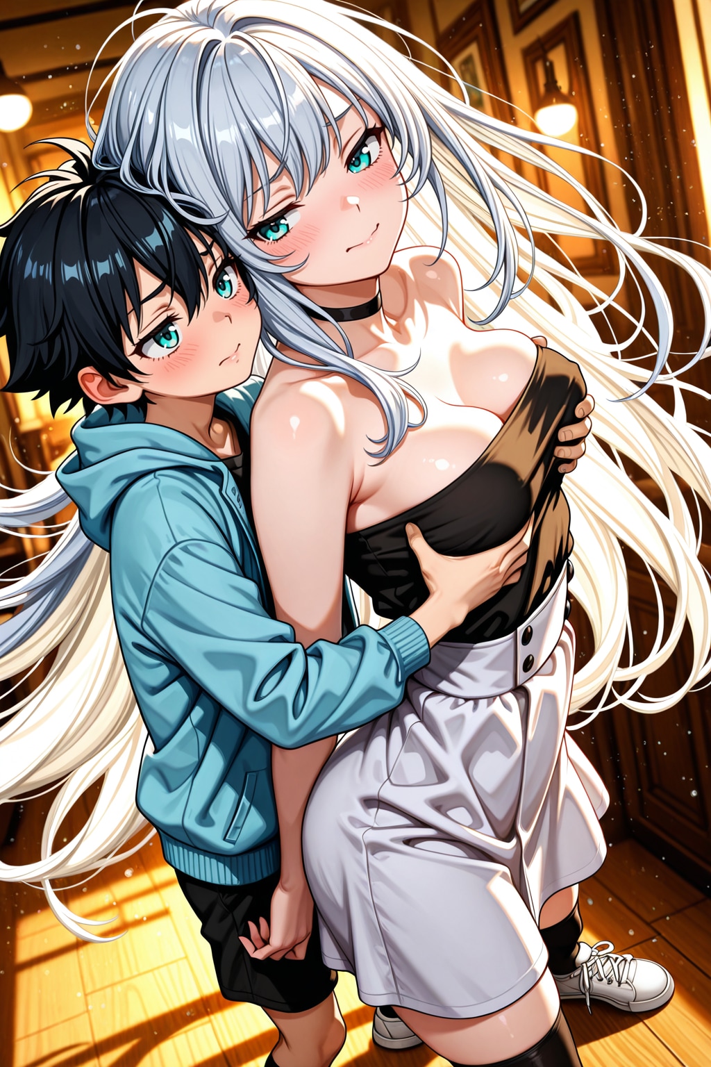 山葉紗里ちゃんとスキンシップ