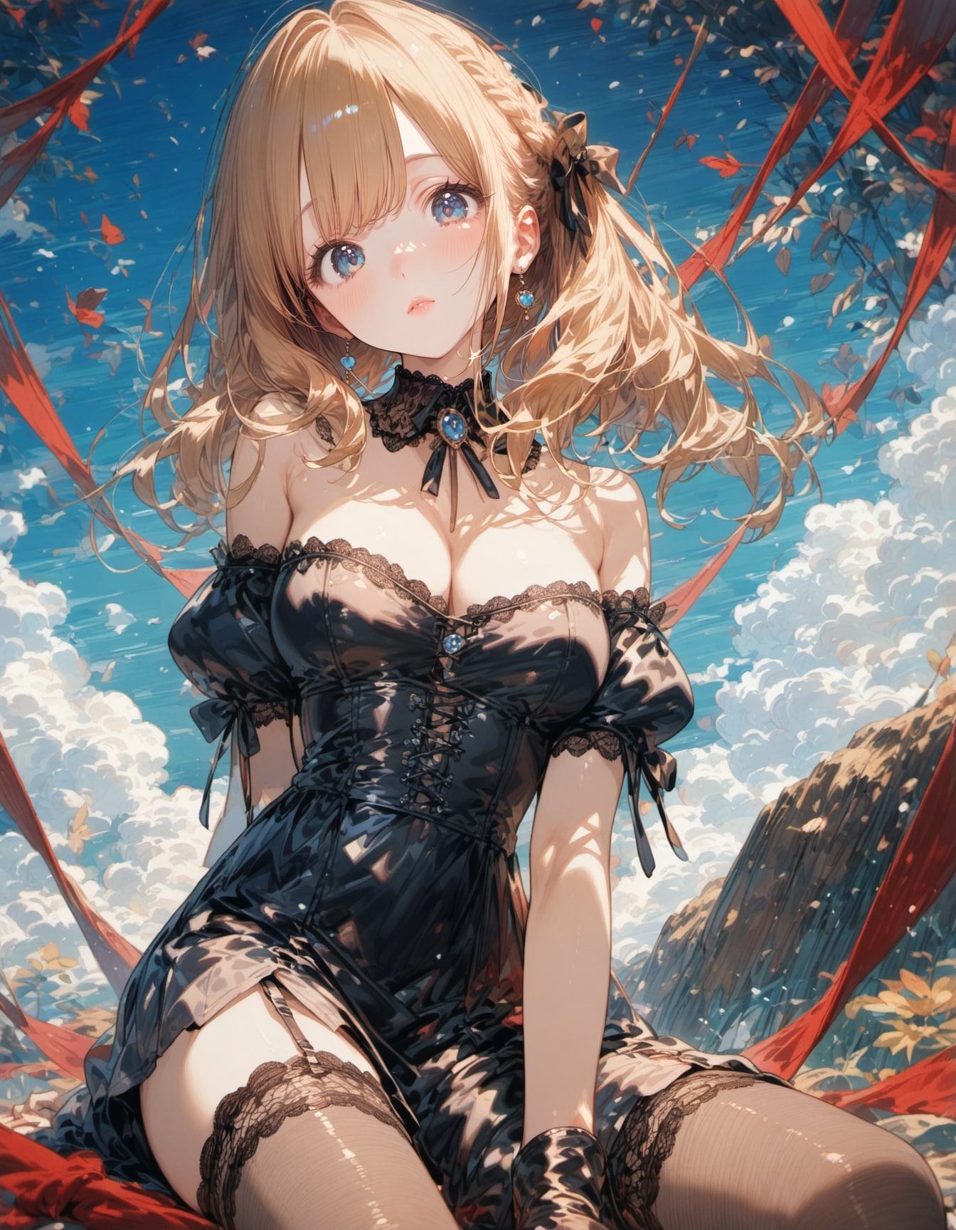 Crimson and Lace | の人気AIイラスト・グラビア