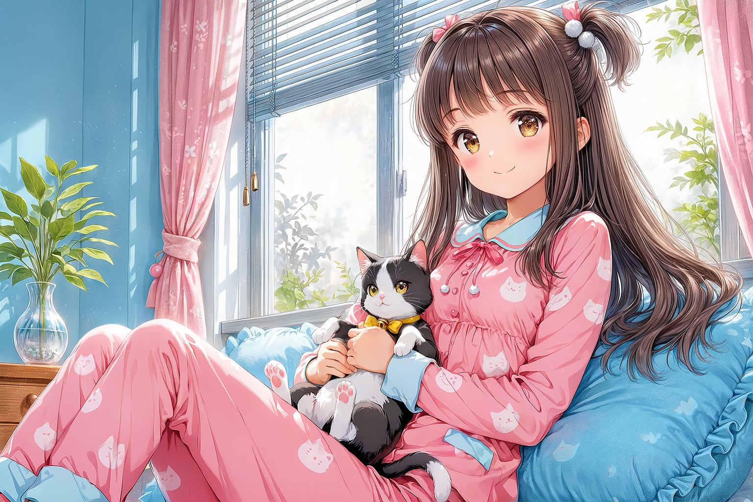 飼い猫と過ごす休日