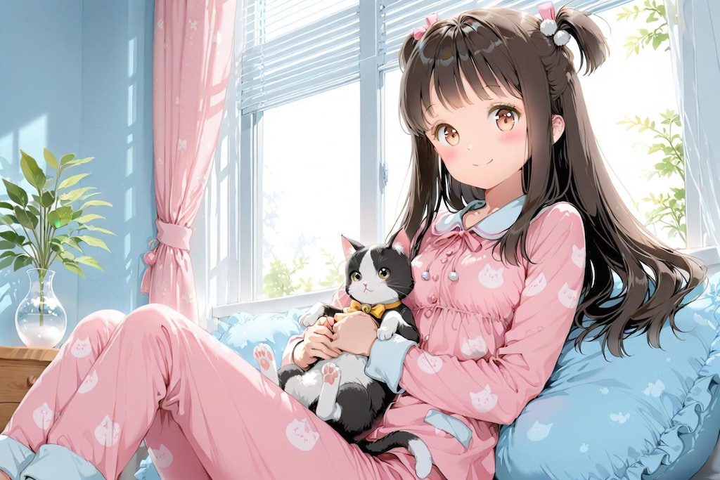 飼い猫と過ごす休日