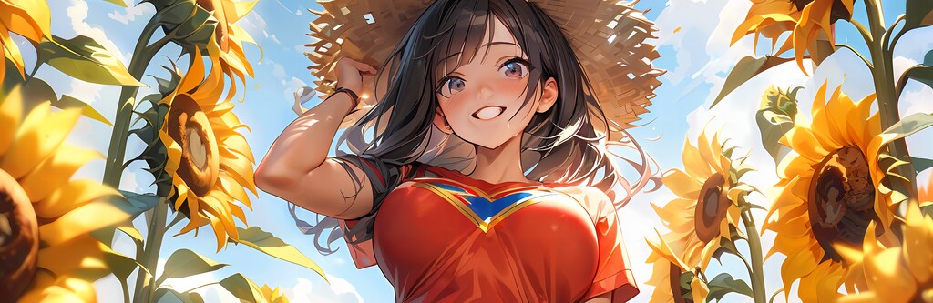 ひまわり畑でぱんちら 露出調教